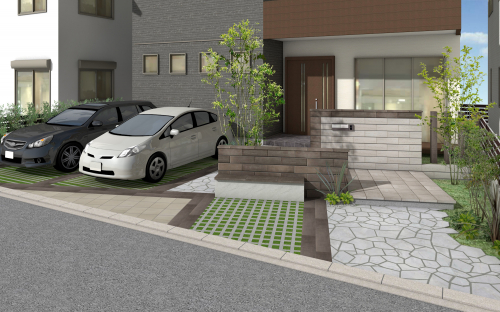 化粧ブロック事例　CADパース